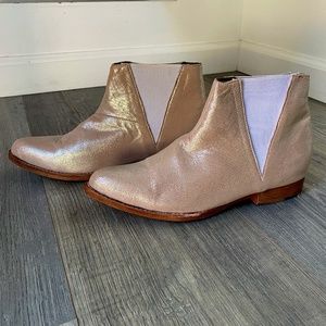 Anthropologie Jim Barnier Silver Booties